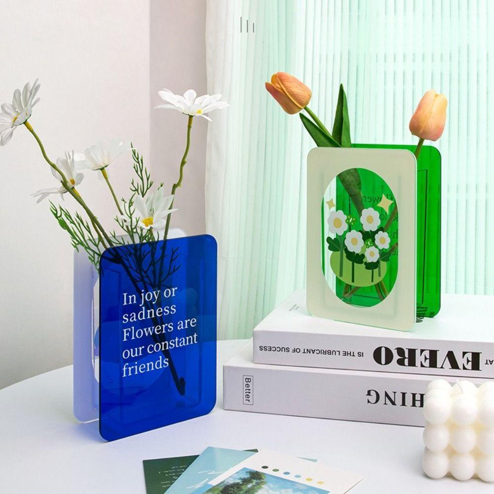 WONDER Bình Hoa Bằng Acrylic Họa Tiết Hình Học Dễ Thương Bắt Mắt