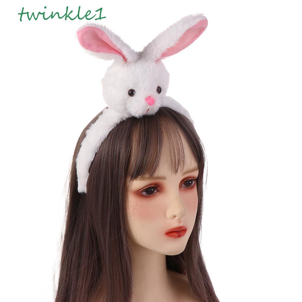 TWINKLE Băng Đô Cài Tóc Hình Thỏ Bông Thời Trang Cho Nữ