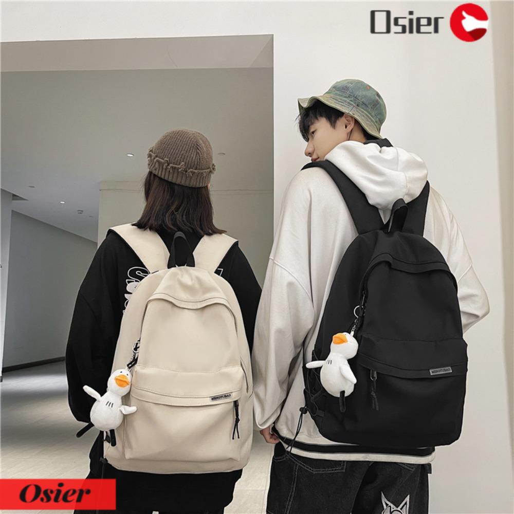 OSIER1 Ba Lô Đi Học / Du Lịch Màu Trơn Không Thấm Nước Sức Chứa Lớn Thiết Kế Đơn Giản Cho Nữ