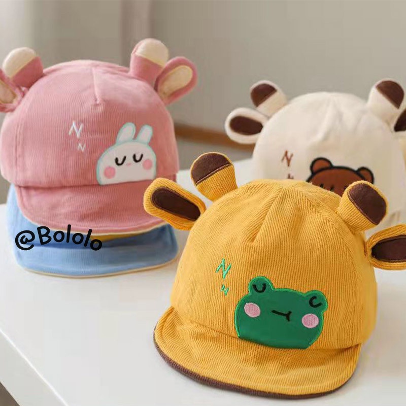 Bololo Mũ Lưỡi Trai Vải cotton Chống Nắng In Hoạt Hình Dễ Thương Cho Bé