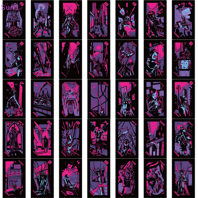 Bộ 72 Miếng Dán Trang Trí Hình Máy Tarot Cyber Punk Dành Cho Trẻ Em DIY Sun1 &gt;