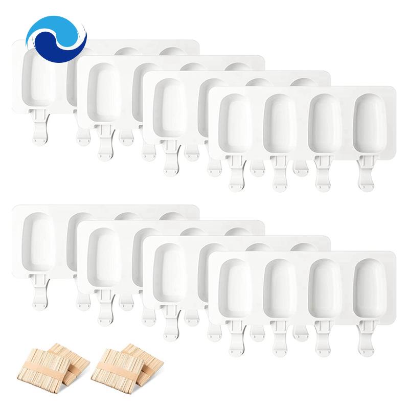 Khuôn Làm Kem 8 Ngăn 4 Ngăn Bằng Silicone