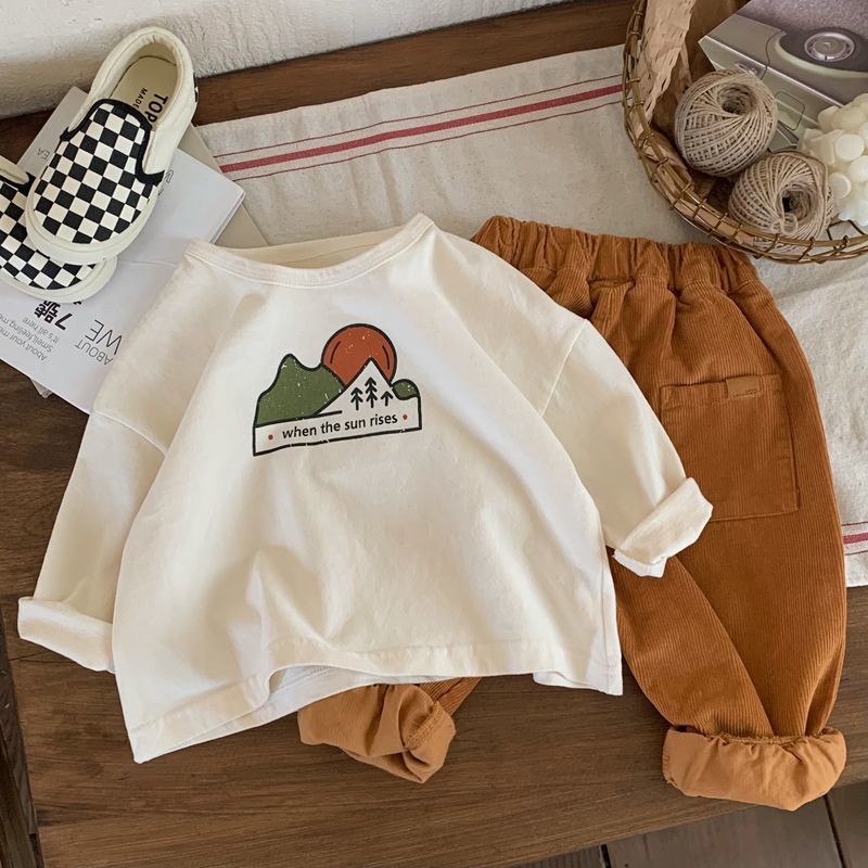 Áo Thun Tay Dài Dáng Rộng In Chữ Cái Phong Cách Nhật Hàn Thời Trang Xuân Thu Cho Nam Và Nữ