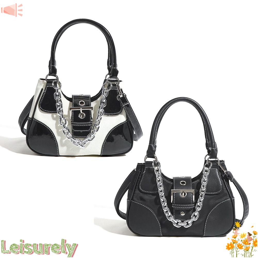 LEILY Ví Da Cầm Tay Phối Dây Xích Kim Loại Thời Trang Cao Cấp Cho Nữ