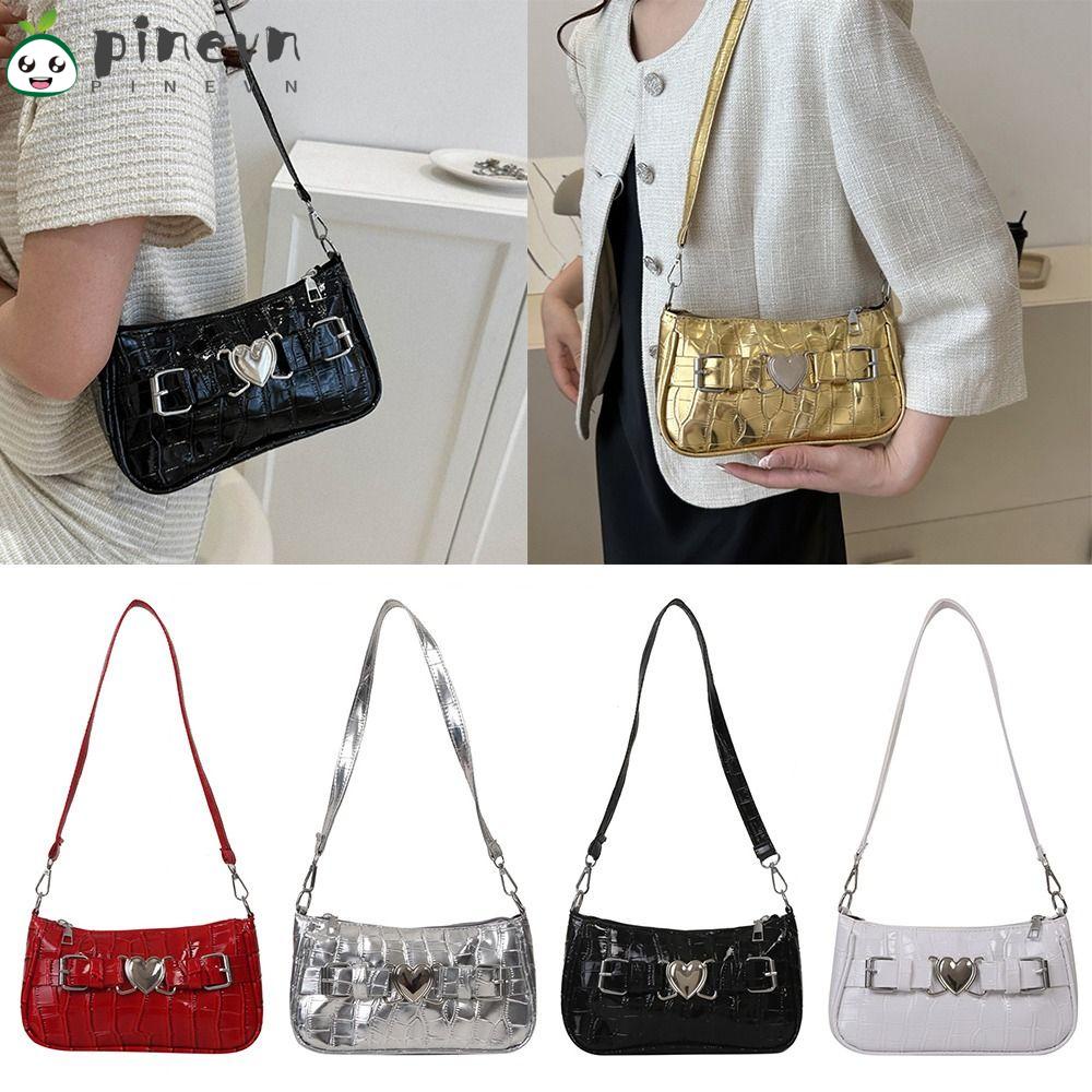 PINEVN Túi Đeo Chéo Bằng Da PU Hình Vuông Màu Trơn Thời Trang Cho Nữ