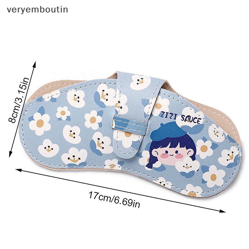 1 Hộp Đựng Mắt Kính Bằng Da PU Siêu Mỏng Họa Tiết Hoạt Hình Dễ Thương