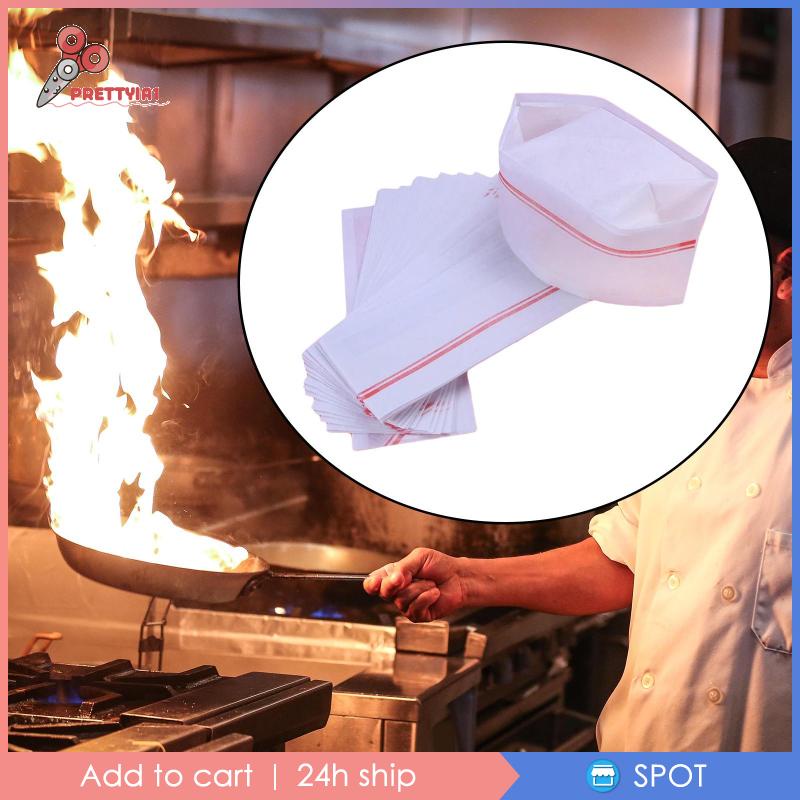Set 40 Mũ Đầu Bếp Bằng Giấy Sử Dụng Một Lần Cho Người Lớn Và Trẻ Em