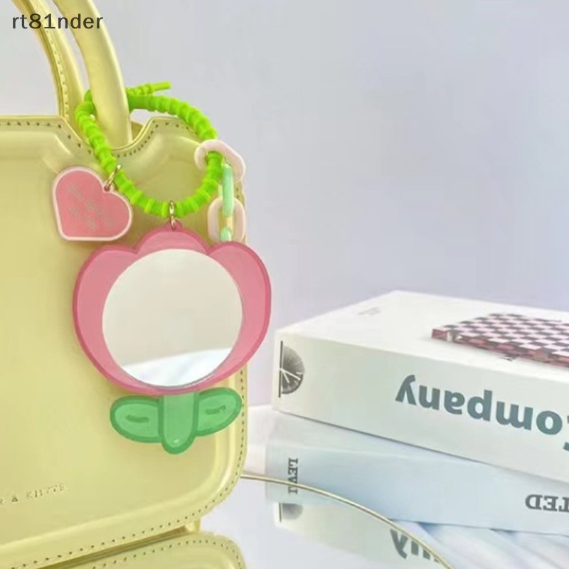 Rt Gương Trang Điểm Nhỏ Hình Hoa Tulip Kèm Móc Khóa Hoạt Hình Dễ Thương Cho Nữ