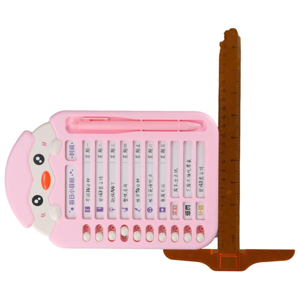 LEISURE Bảng Ghi Chú Lên Kế Hoạch Hàng Ngày Bằng Nhựa Họa Tiết Hoạt Hình Đa Năng Có Thể Tái Sử Dụng