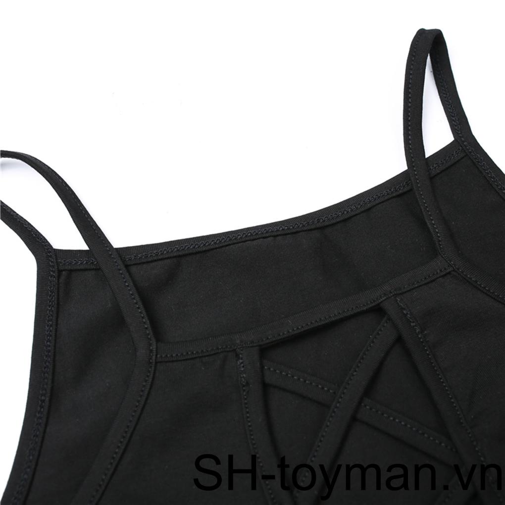 Áo Croptop Sát Nách Chất Cotton Thiết Kế Đơn Giản Cho Phái Nữ