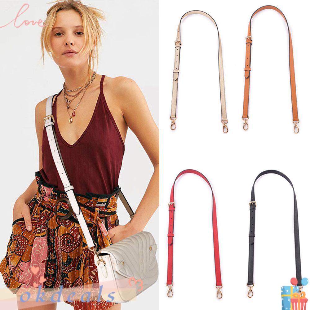 OKDEALS Dây Đeo Túi Xách Da PU Phối Kim Loại