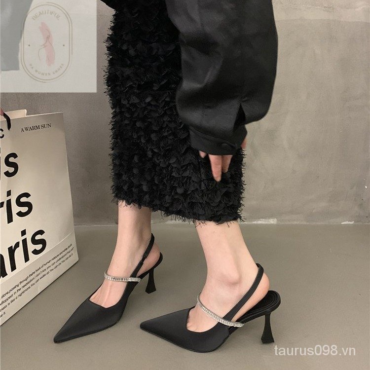 Giày Sandal Cao Su Pu 3-5cm Hở Ngón Phối Khóa Cài