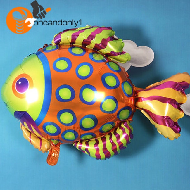 1 Bong Bóng Nhôm Mini Chủ Đề Động Vật Biển Cá Voi Tôm Hùm Cá Nhiệt Đới