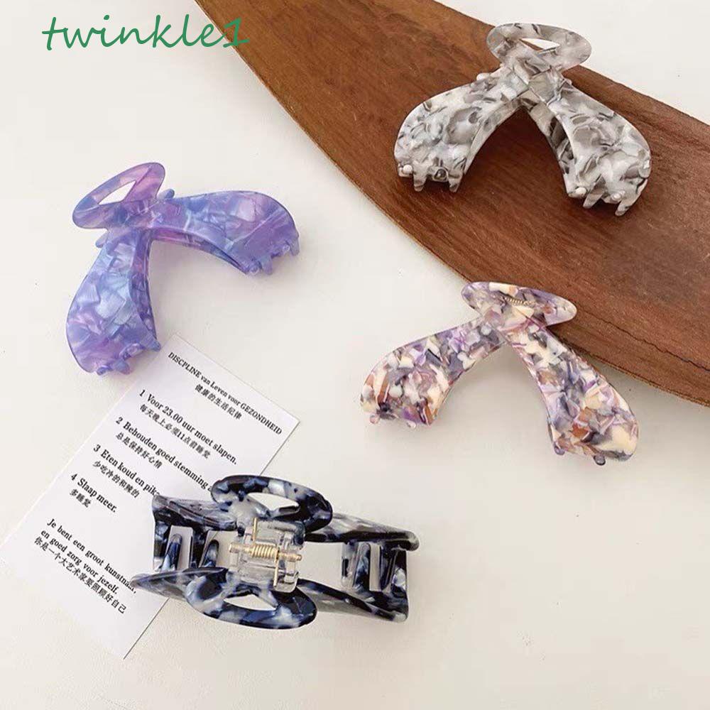 TWINKLE Kẹp Tóc Nhựa Acrylic Màu Sắc Ngọt Ngào Phong Cách Retro Cho Nữ