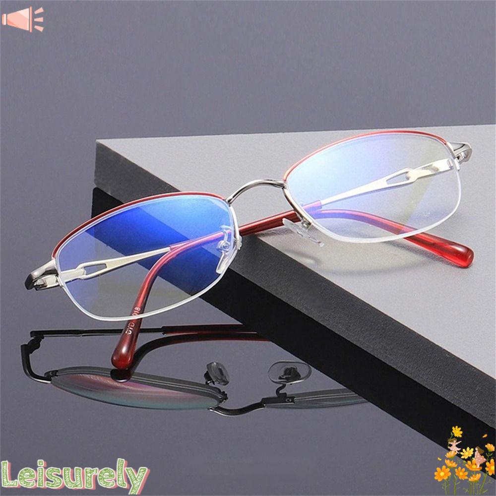 LEILY Kính Đọc Sách + 1.0 ~ - 4.0 Nửa Gọng Kim Loại