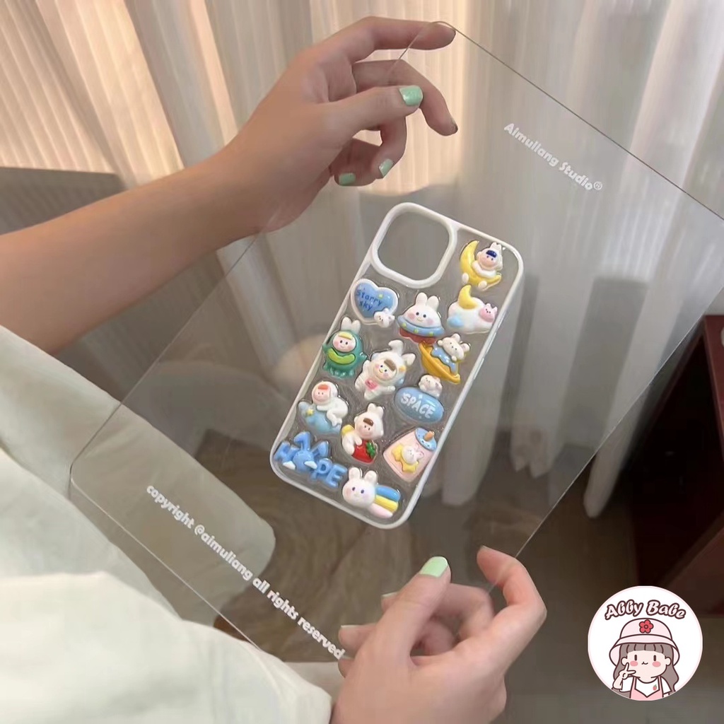 Ốp Điện Thoại TPU Mềm Hình Thỏ / Phi Hành Gia / Cà Rốt 3D Lấp Lánh Kiểu Hàn Quốc Cho IPhone 14 Pro Max 12 11 Pro Max XS XR