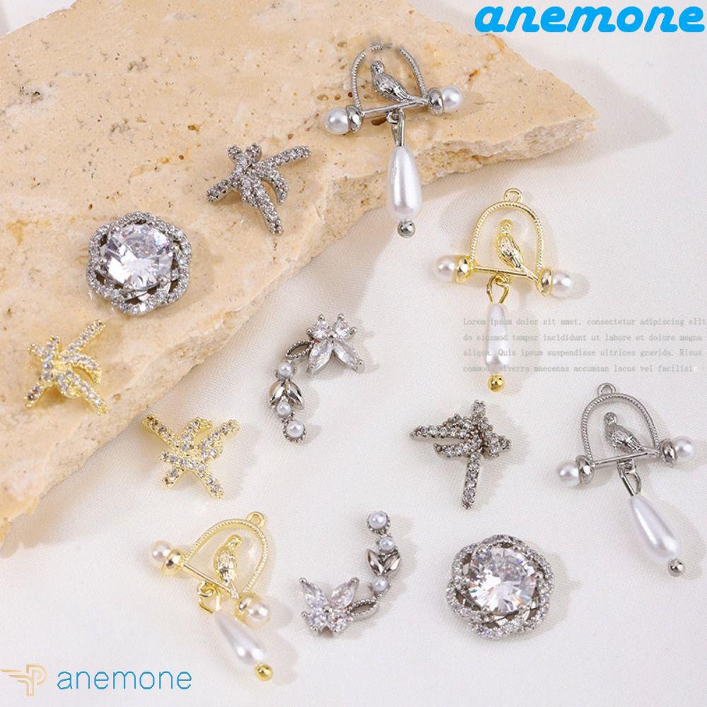 ANEMONE Dây Ruy Băng Nơ Trang Trí Móng Tay Nghệ Thuật Sang Trọng DIY