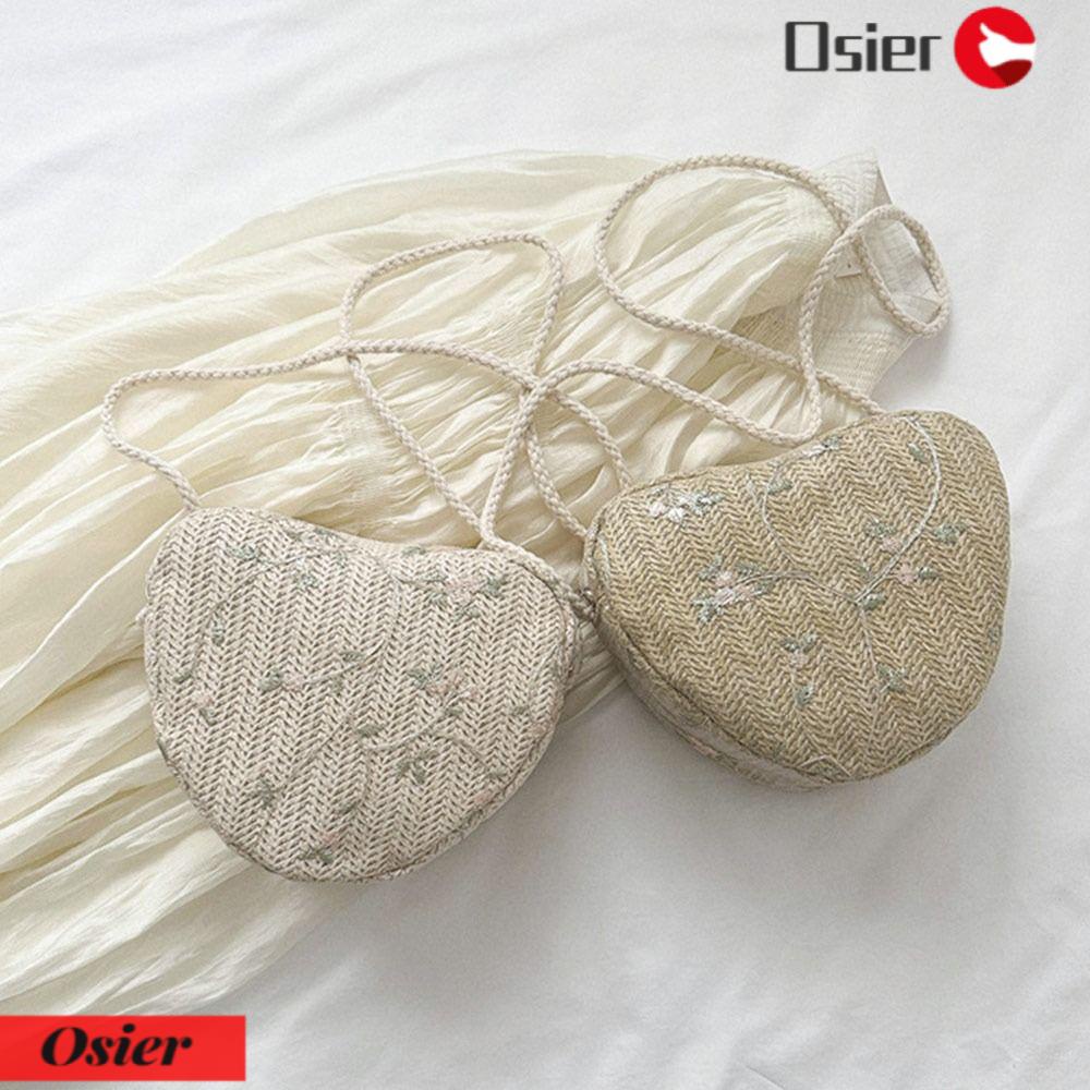 OSIER1 Túi Xách Đan Rơm Hình Trái Tim