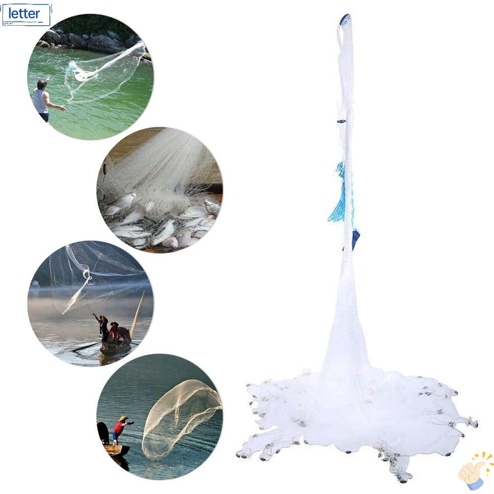 LET Lưới Đánh Bắt Cá Chất Liệu Nylon Kích Thước 6 / 8 / 10 / 12 / 16FT