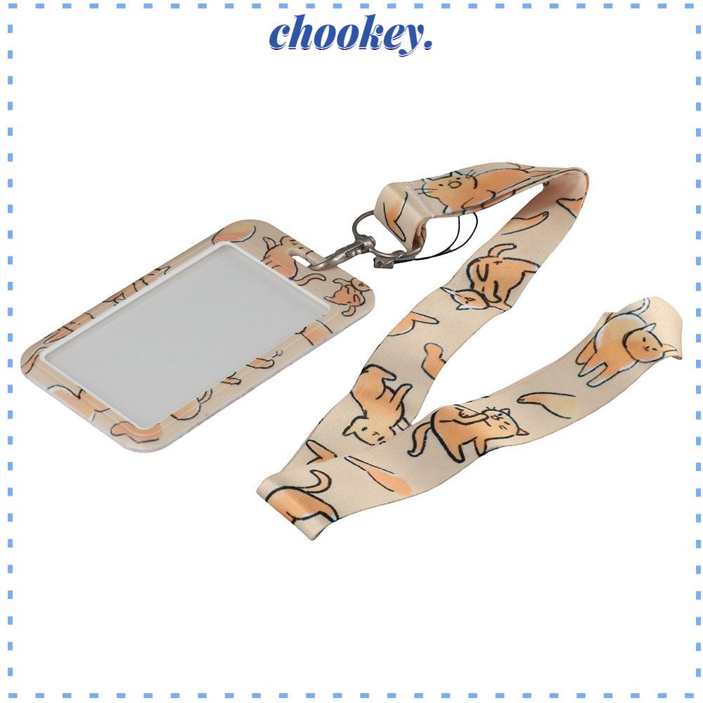 CHOOKEY Dây Đeo Thẻ ID / Chìa Khóa Hình Mèo Dacron Dễ Thương Tiện Dụng Cho Văn Phòng