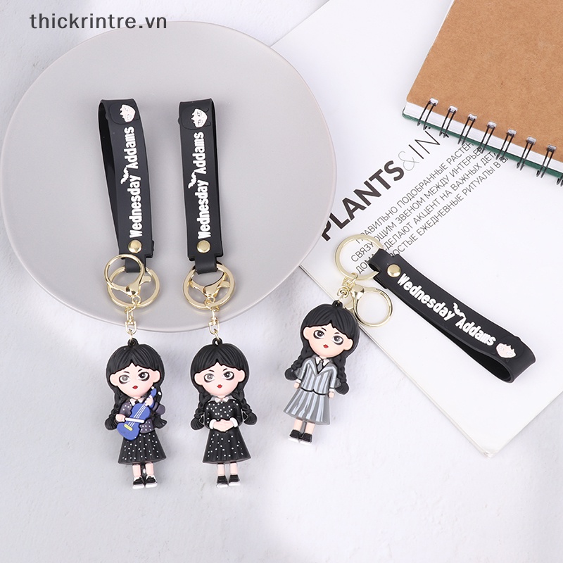 Móc Khóa Hình Búp Bê Addams 3D Dễ Thương