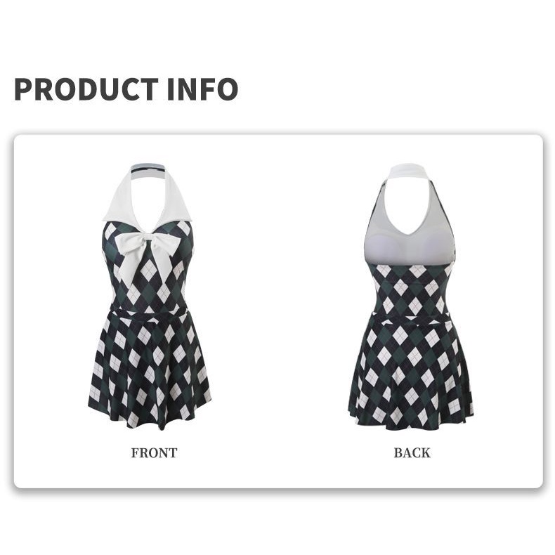 Đồ Bơi Một Mảnh Họa Tiết Hình Thoi Phong Cách Retro Mỹ