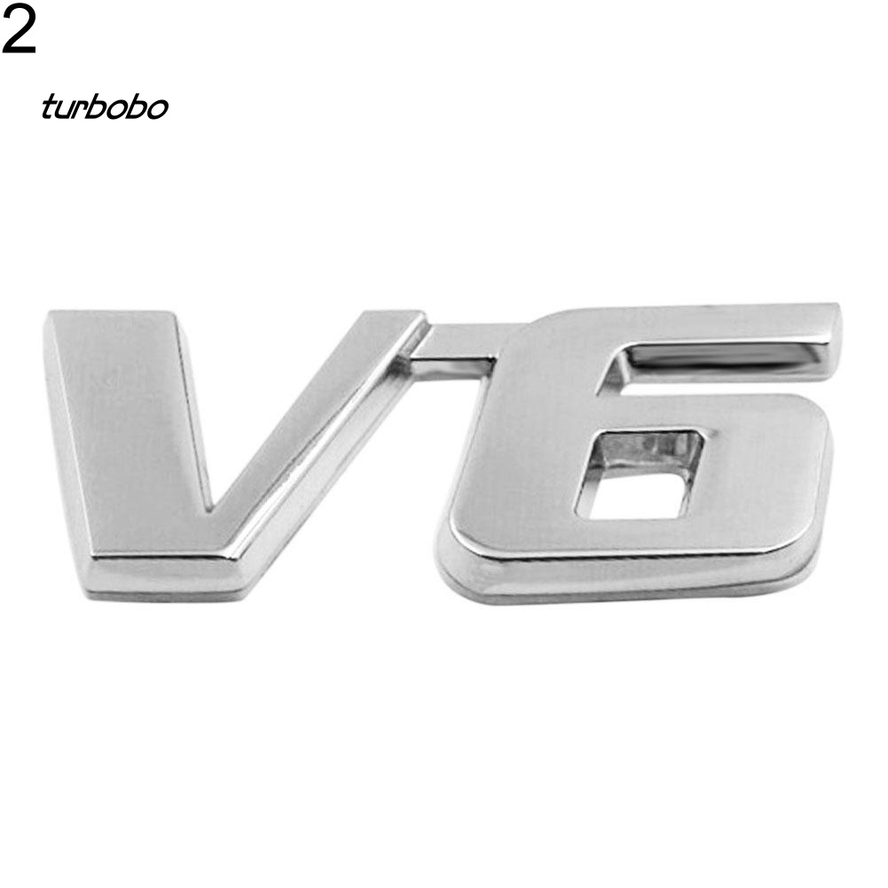 Miếng DáN Kim LoạI Trang Trí Đuôi Xe Hơi Thể Thao turbobo 4WD V6 V8