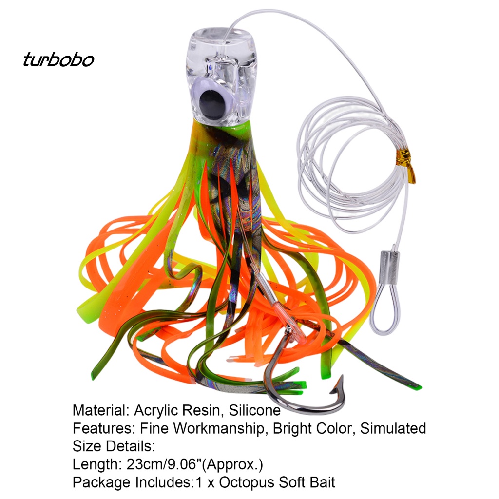 Mồi Câu Cá Giả Hình Bạch Tuộc Nhiều Màu Sắc 23cm / 96g