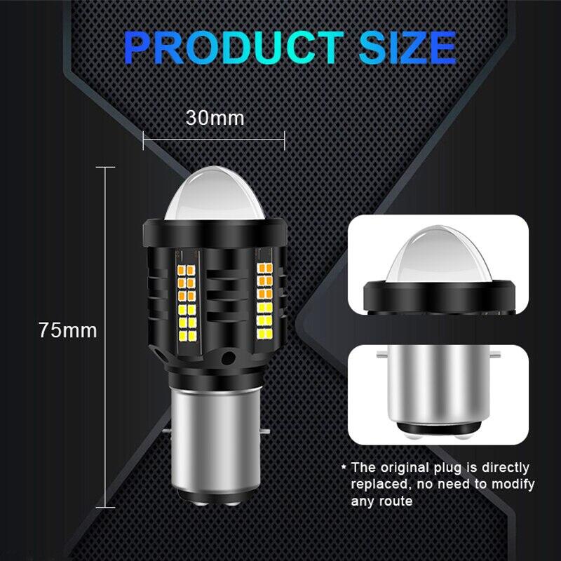 1 Đèn Pha led P15d ba20d h6 h4 12v 24v 6000k Chất Lượng Cao Cho Xe Mô Tô