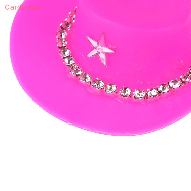 &lt; Cardflower &gt; Set 5 Mũ Cao Bồi Mini Màu Hồng Đính Kim Cương Thời Trang Sáng Tạo Và Thiết Thực Cho Búp Bê Bé Gái