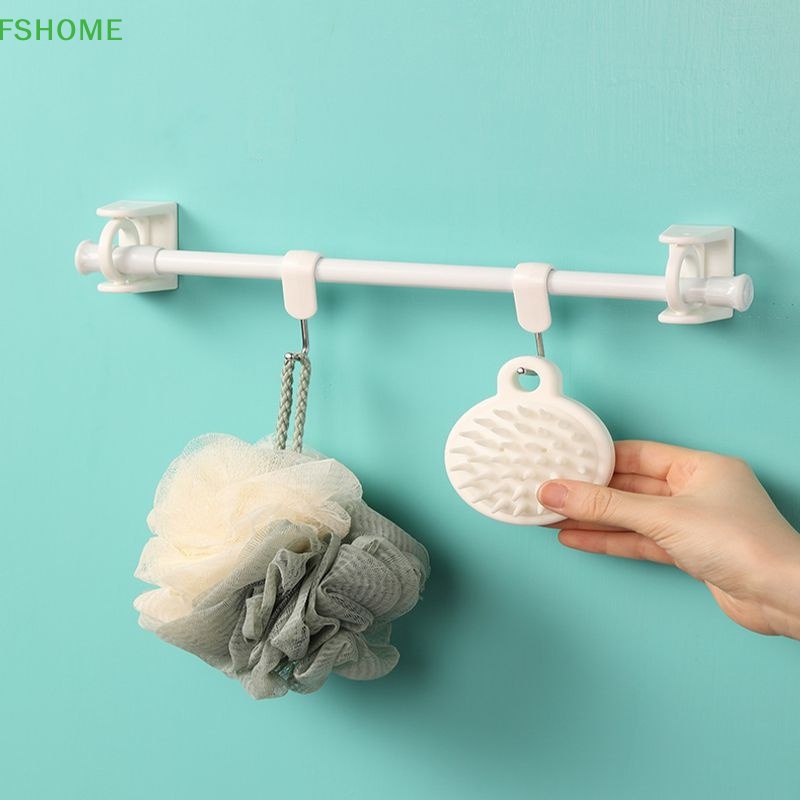 Bộ 2 Thanh Treo Rèm Cửa Dán Tường Trong Suốt Điều Chỉnh Được Tiện Lợi