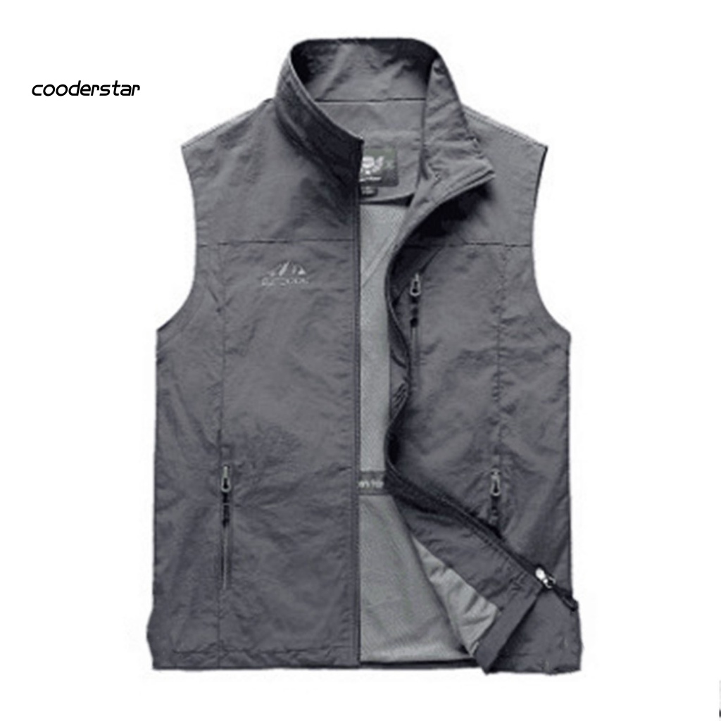 Áo Ghi Lê Không Tay Cổ Bẻ Màu Trơn Siêu Mỏng Thoáng Khí Thời Trang Cho Nam