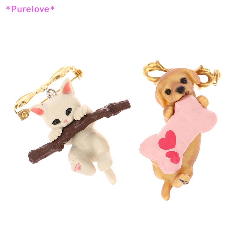 1 Trâm Cài Áo Hình Chó Mèo 3D Dễ Thương Mới