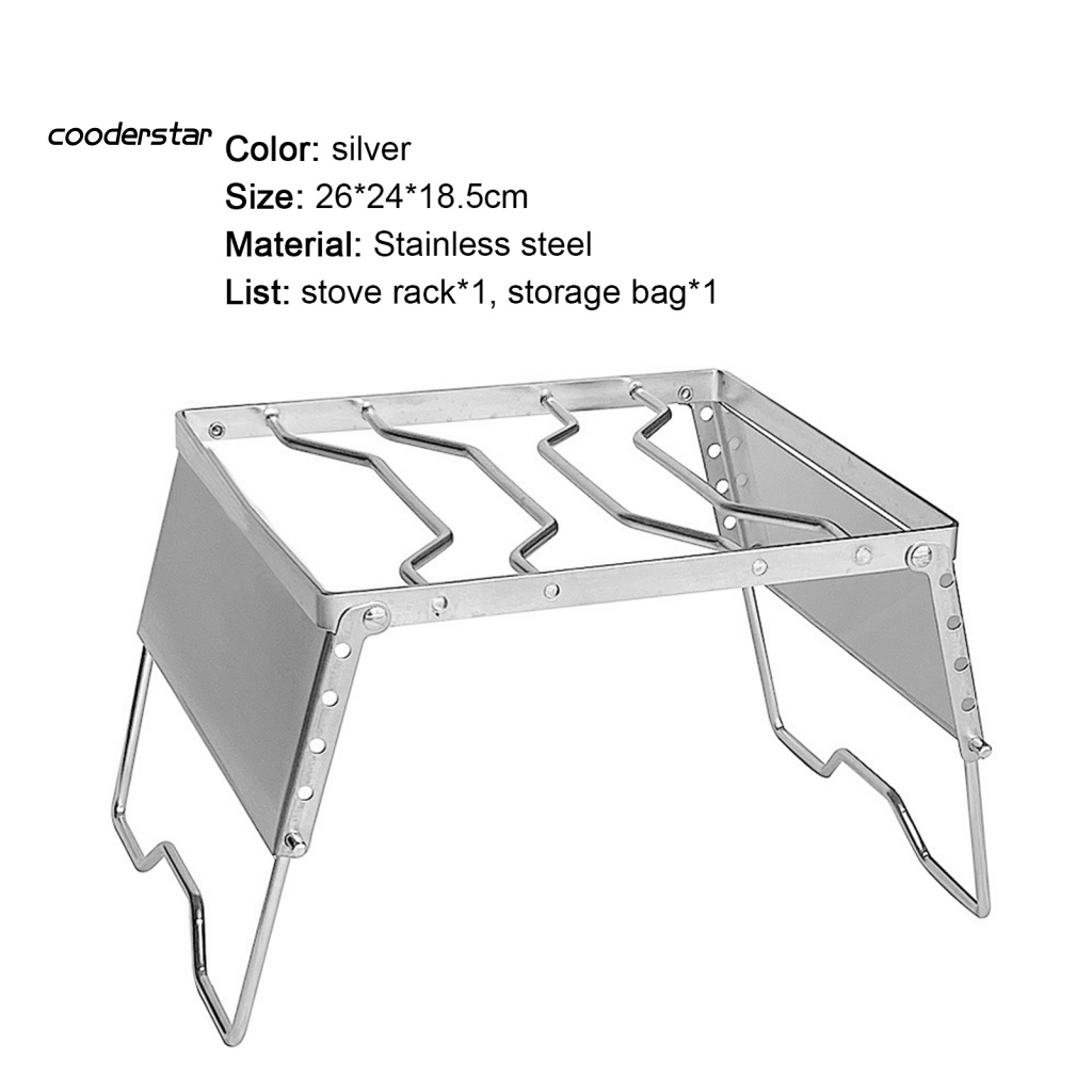 1 Bộ Giá Đỡ Bếp Lò Đa Năng Bằng Thép Không Gỉ Tùy Chỉnh Tiện Dụng Mang Theo Cắm Trại