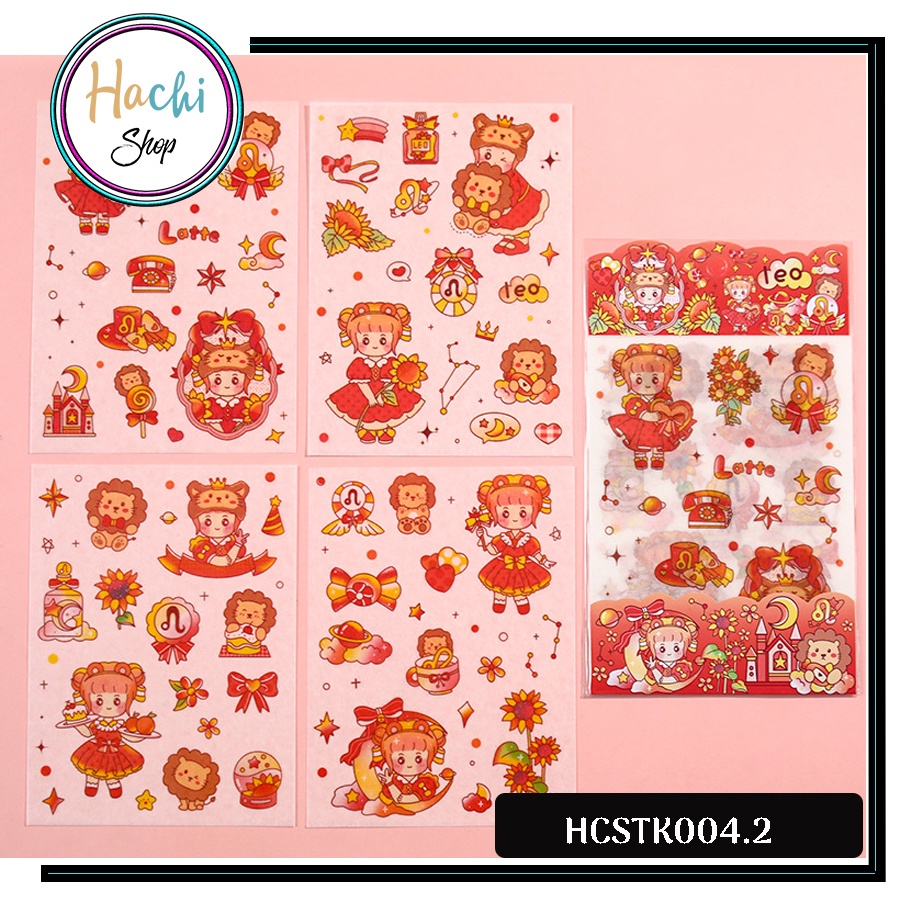 Nhãn dán 12 chùm sao siêu cute - Sticker 12 cung hoàng đạo dán sổ ghi chép hay trang trí đáng yêu HCSTK004