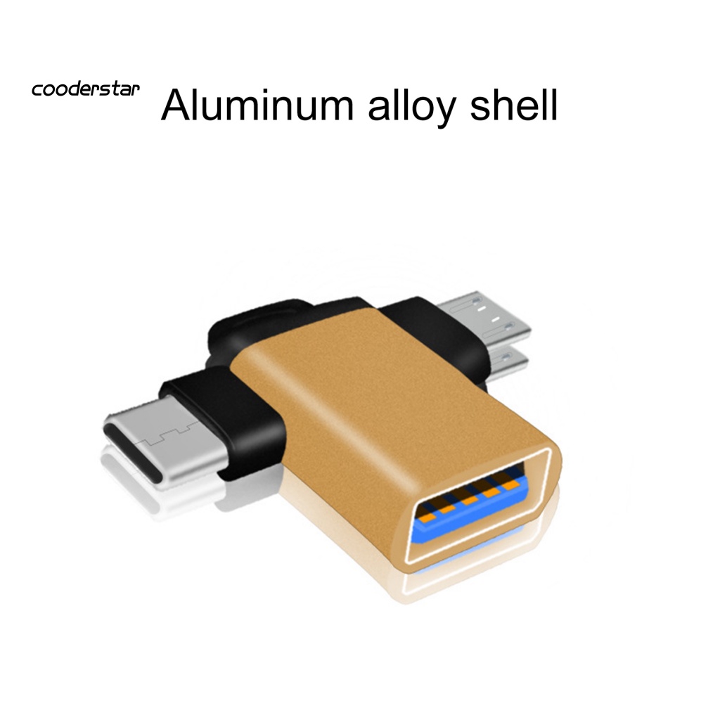 Đầu Chuyển Đổi 2 Trong 1 Type C Micro USB OTG Cho Điện Thoại / Máy Tính Bảng / Laptop