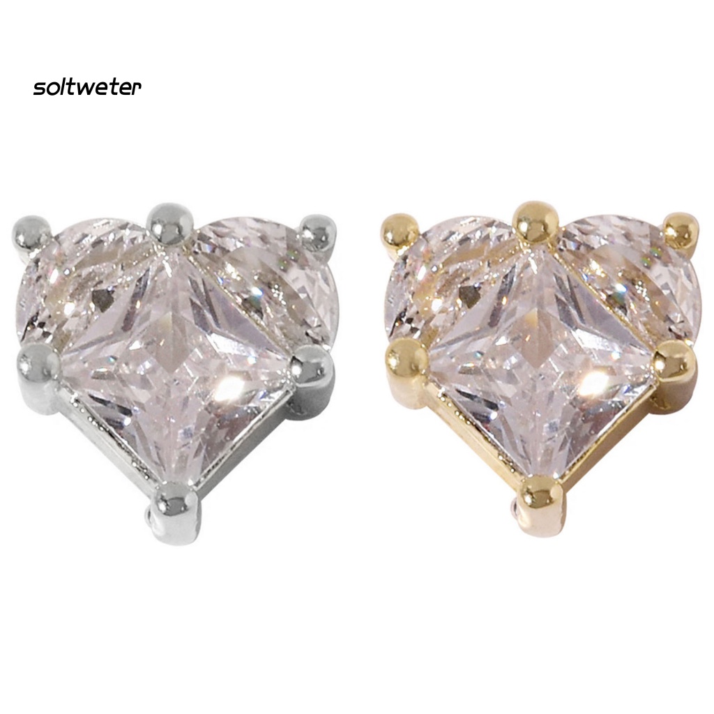 Phụ Kiện Trang Trí Móng Tay Họa Tiết Trái Tim Đính Đá 3D Sang Trọng