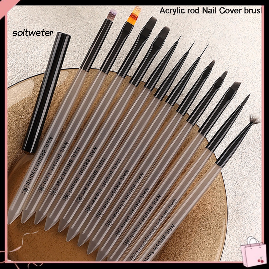 Bút Trang Trí Móng Tay Với Vỏ Kim Loại Và Tay Cầm Nhựa Acrylic Mềm Mại Thoải Mái