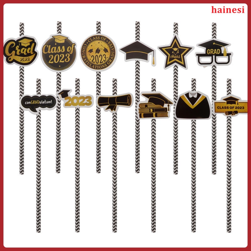 Set 24 Ống Hút Giấy Màu Đen Sử Dụng Một Lần Cho Bé