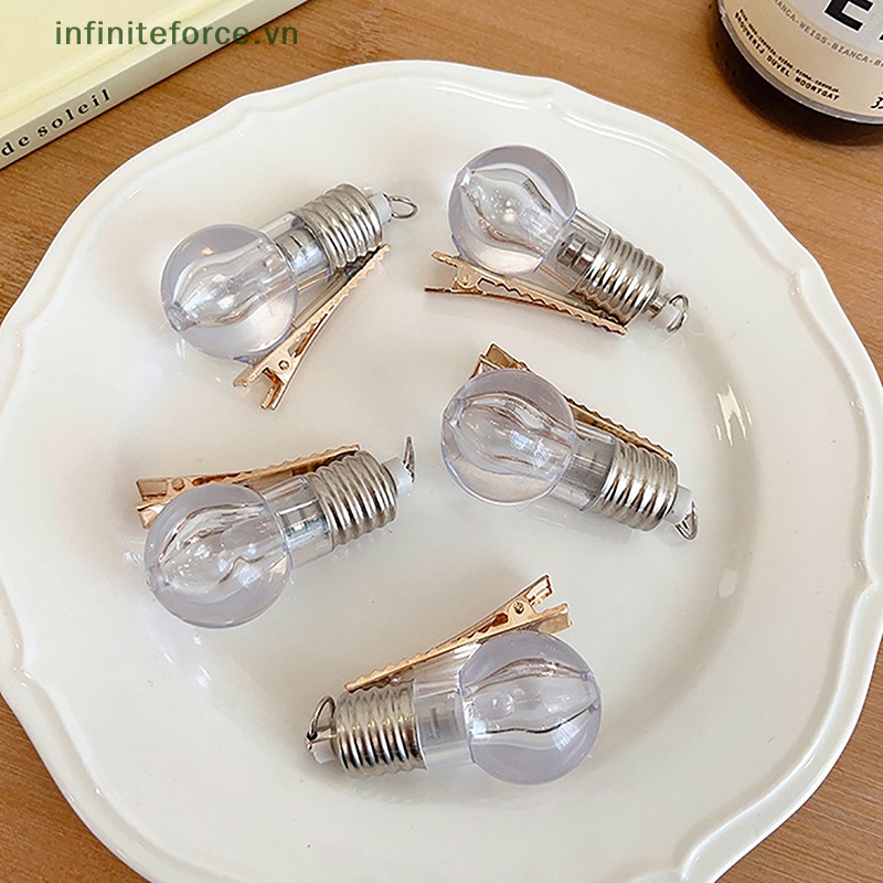 Kẹp Tóc Hình Bóng Đèn Phát Sáng Phong Cách Gothic Punk Cho Nữ