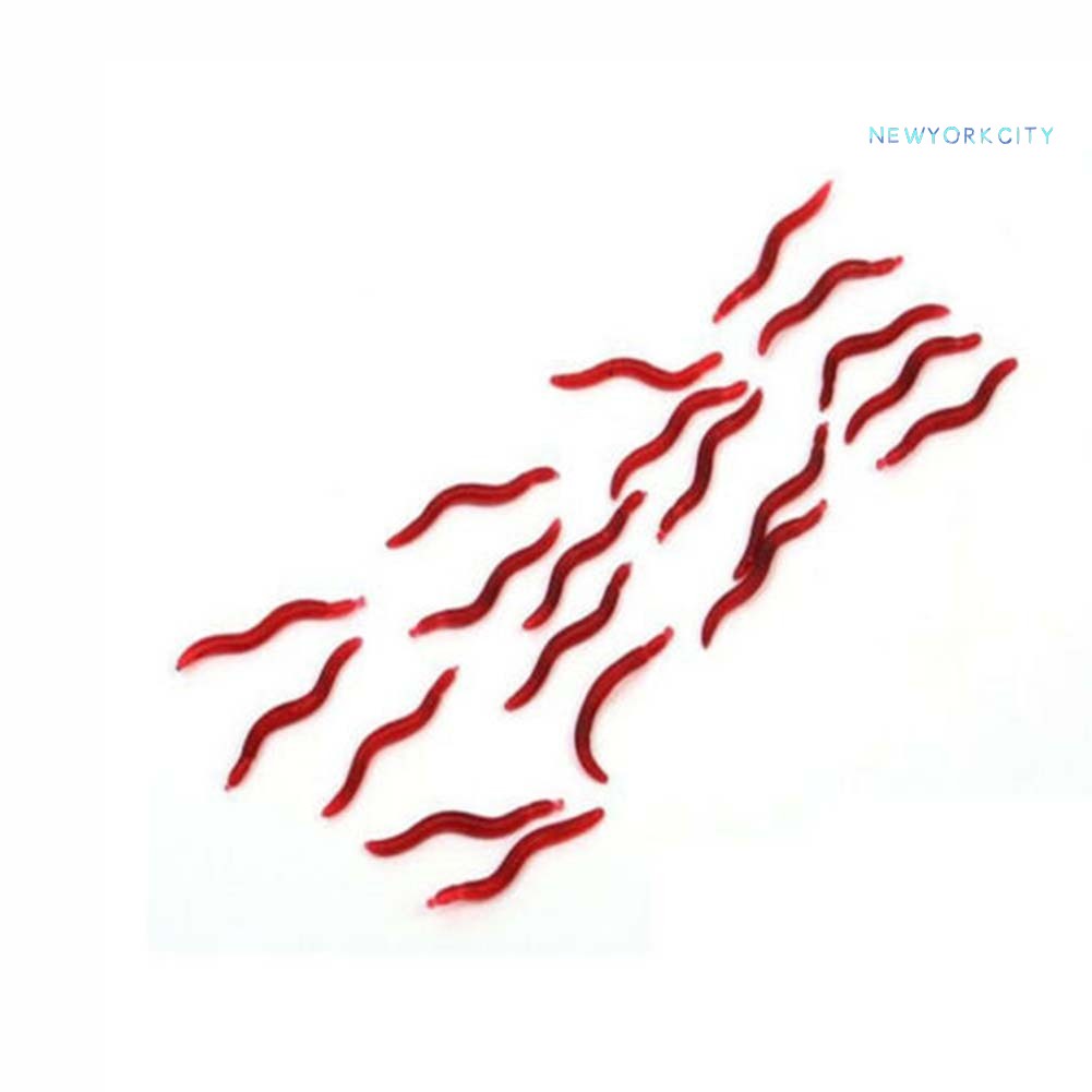 50 Mồi Giun Giả Câu Cá Bằng Cao Su Mềm