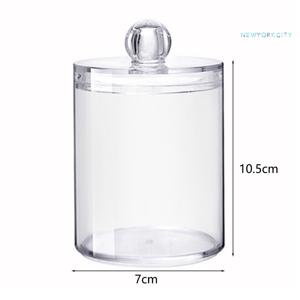 Hộp Đựng Tăm Bông Hình Tròn Bằng Acrylic Trong Suốt Chống Bụi