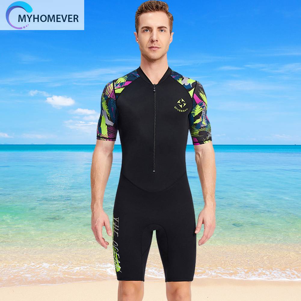 Bộ Đồ Lặn Toàn Thân Chống Tia UV Cao Su Tổng Hợp Có Khóa Kéo Trước Dày 1.5MM