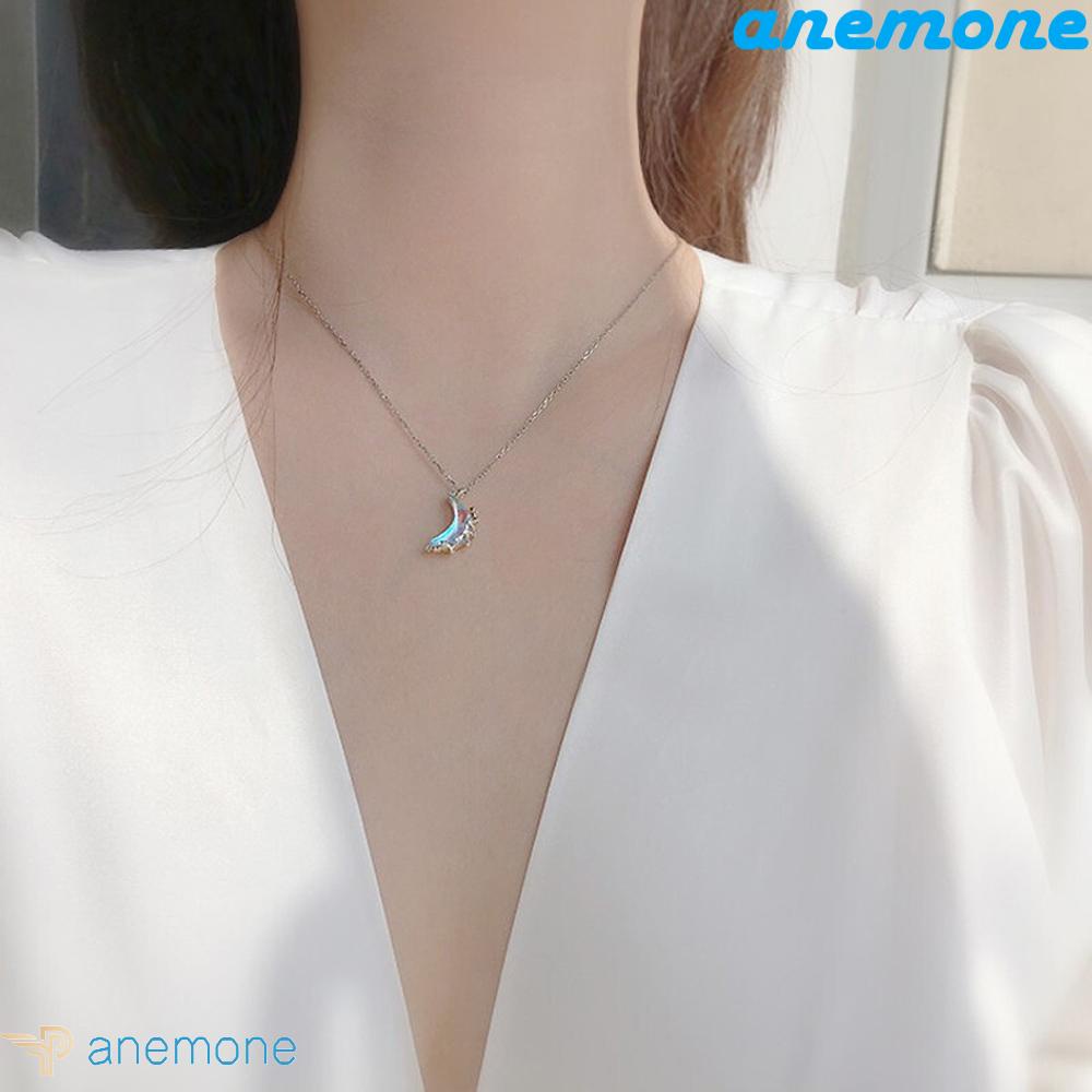 ANEMONE Vòng cổ HìNh MặT Trăng ĐíNh Đá Sang TrọNg