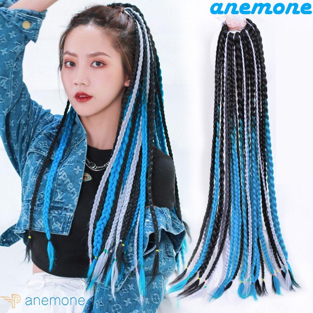 ANEMONE Dây Bện Tóc Co Giãn Tự Nhiên Màu Hồng Thời Trang Cho Nữ