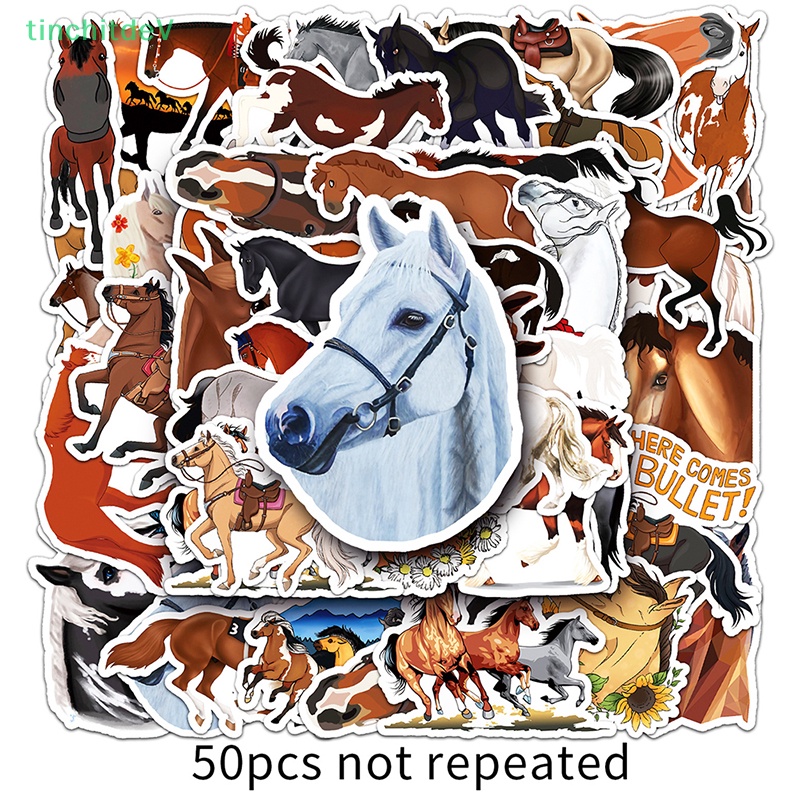 [TinchitdeV] 50 Miếng Dán Hình Ngựa Hoạt Hình Trang Trí Laptop Đồ Chơi Trẻ Em [Mới]