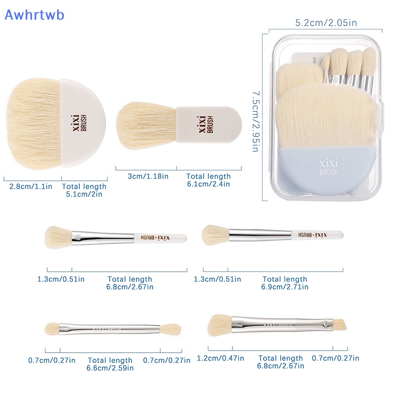 Set 6 Cọ Trang Điểm Mini Kèm Hộp Đựng Tiện Lợi Cho Nữ Mới