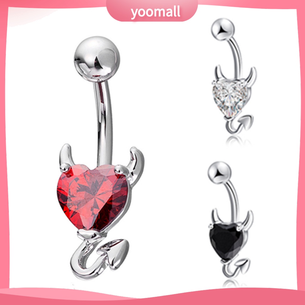 Khuyên Rốn Hình Trái Tim Đính Đá Thời Trang Gợi Cảm