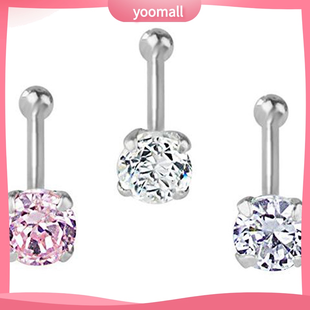 Set 3 Khuyên Mũi Bằng Thép Không Gỉ Đính Đá Thời Trang