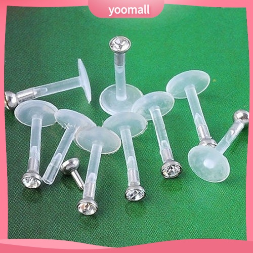 Set 10 Khuyên Môi Bằng Acrylic Đính Đá Cá Tính